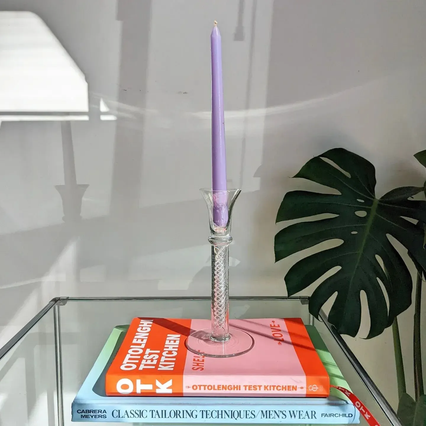 Tornado warning. Tornado twist stem, glass candlestick holder. Kosta Boda crystal