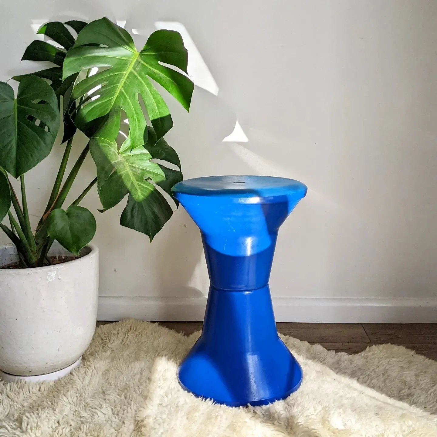 [SOLD] Stool. Drool. Rad 1970s vintage Caroma utility stool. Vibrant cobalt blue colour
