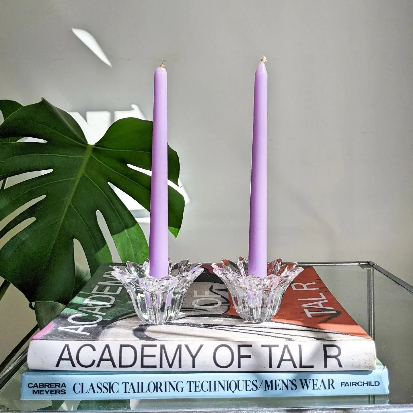 24% crystal. 100% cuties. Pair of candle holders marked '24% lead crystal made in Slovenia'